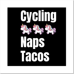 Cycling, Unicorns, Naps, Tacos Cycling Shirt for Her, Women Cycling, Mothers Day Gift, Mom Birthday Shirt, Cycling Woman, Cycling Shirt, Cycling Wife, Cycling Mom, Bike Mom, Cycling Gifts for Her, Strong Women Posters and Art